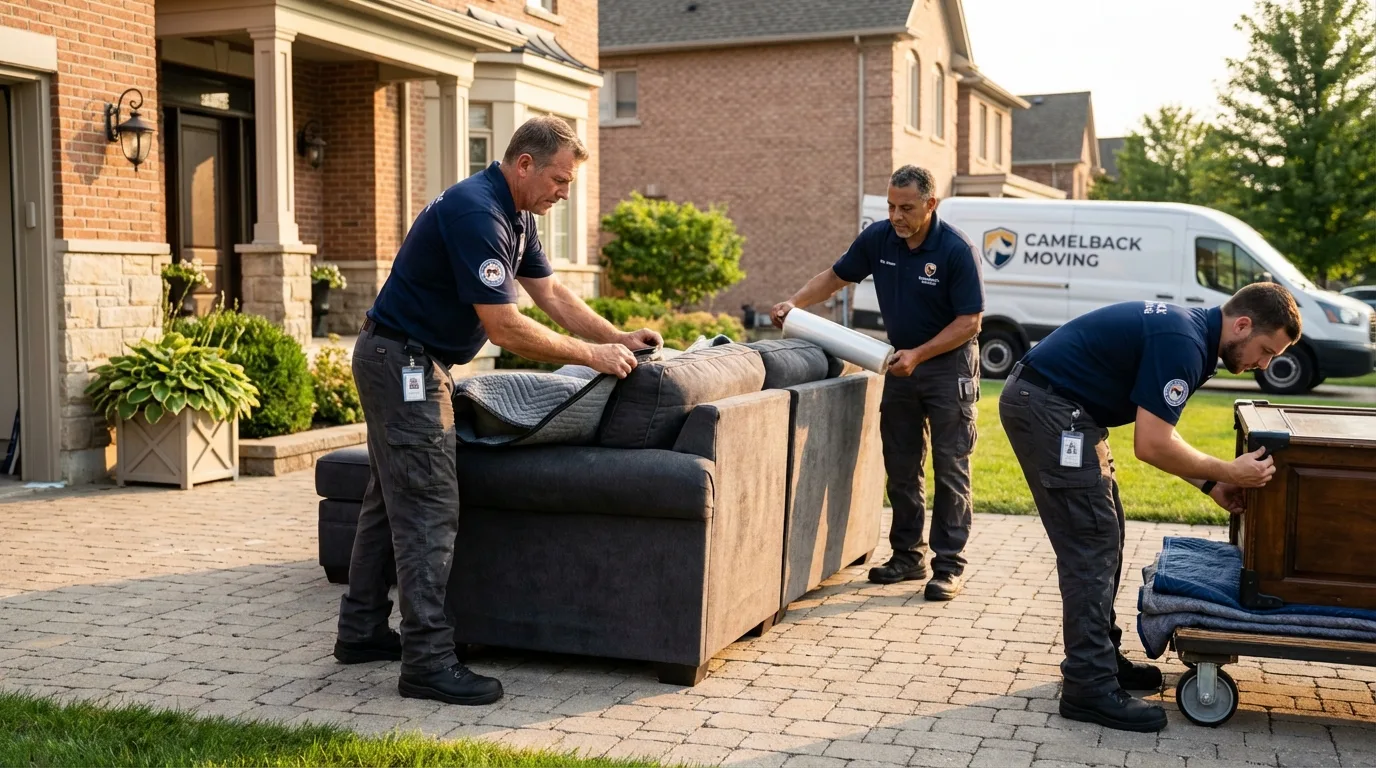 Large estate moving crew wrapping furniture in Grass Valley, CA